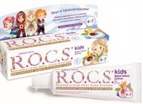 Зубная паста Рокс для детей от 3 до 7 лет Фруктовый рожок (без фтора)