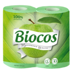 Туалетная бумага BioCos зеленое яблоко